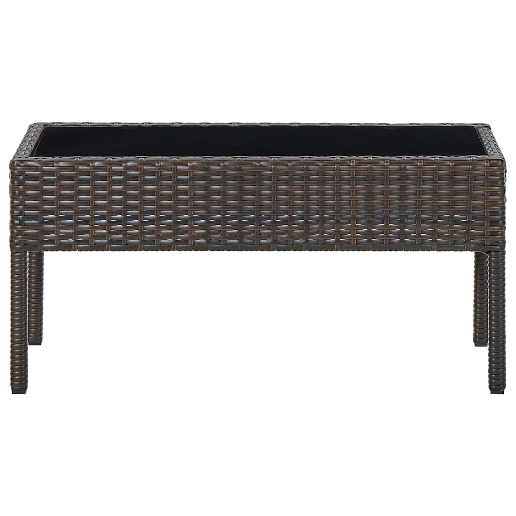 Tuintafel 75x40x37 cm poly rattan bruin - AllerleiShop