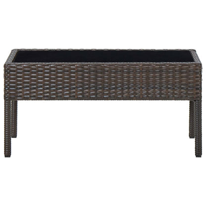 Tuintafel 75x40x37 cm poly rattan bruin - AllerleiShop