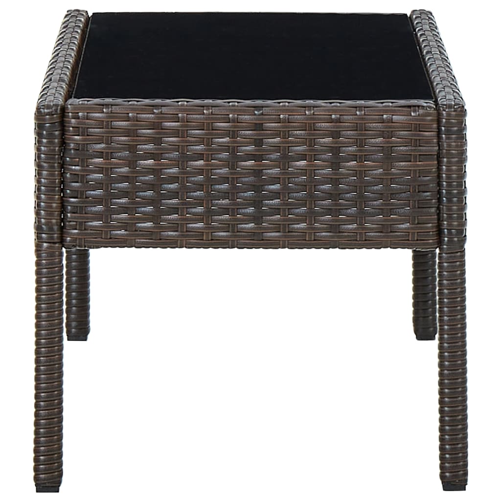 Tuintafel 75x40x37 cm poly rattan bruin - AllerleiShop