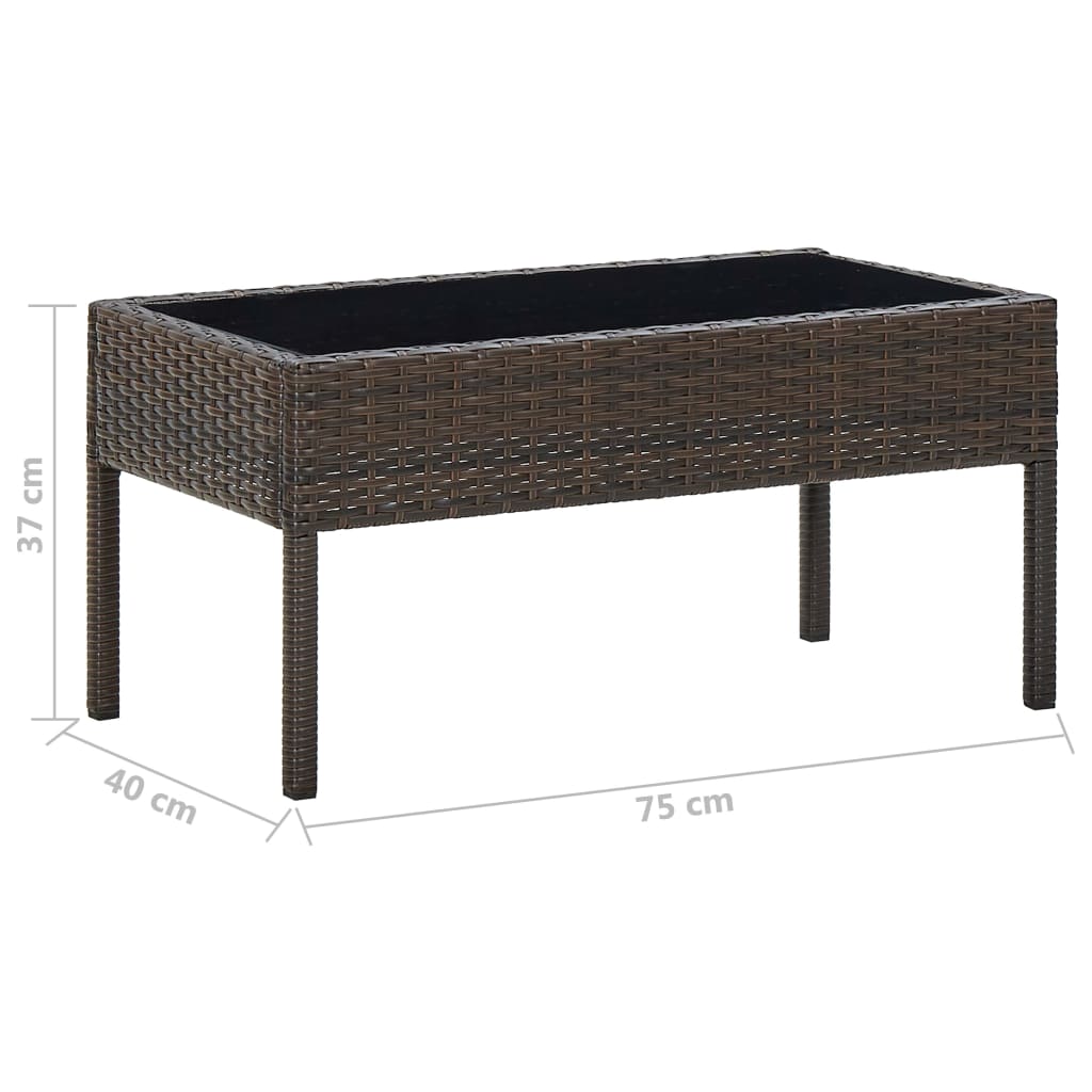 Tuintafel 75x40x37 cm poly rattan bruin - AllerleiShop