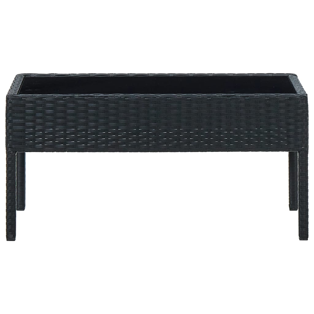 Tuintafel 75x40x37 cm poly rattan zwart - AllerleiShop