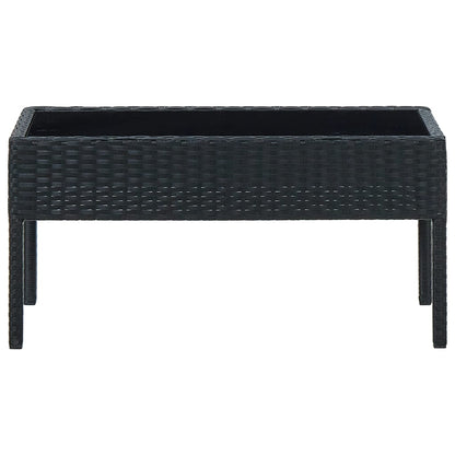 Tuintafel 75x40x37 cm poly rattan zwart - AllerleiShop