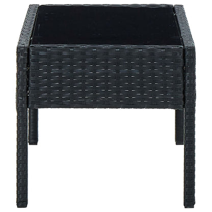 Tuintafel 75x40x37 cm poly rattan zwart - AllerleiShop