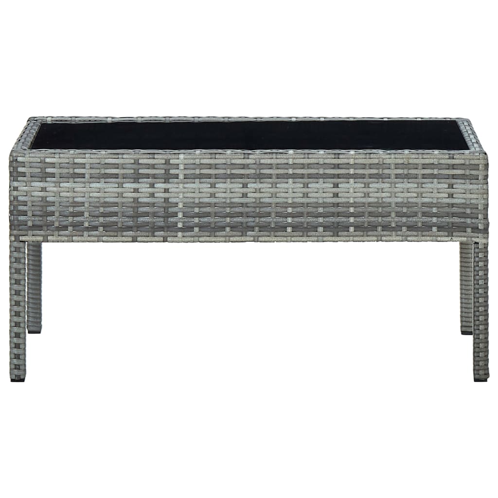 Tuintafel 75x40x37 cm poly rattan grijs - AllerleiShop