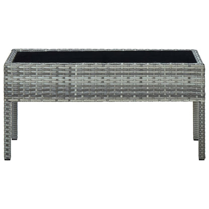 Tuintafel 75x40x37 cm poly rattan grijs - AllerleiShop