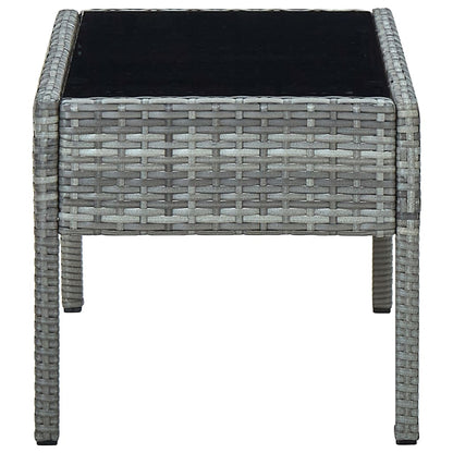 Tuintafel 75x40x37 cm poly rattan grijs - AllerleiShop