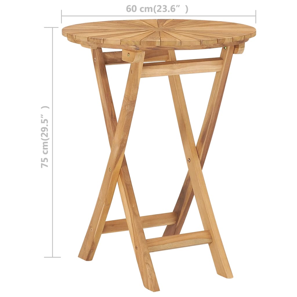 Tuintafel inklapbaar Ø60 cm massief teakhout - AllerleiShop