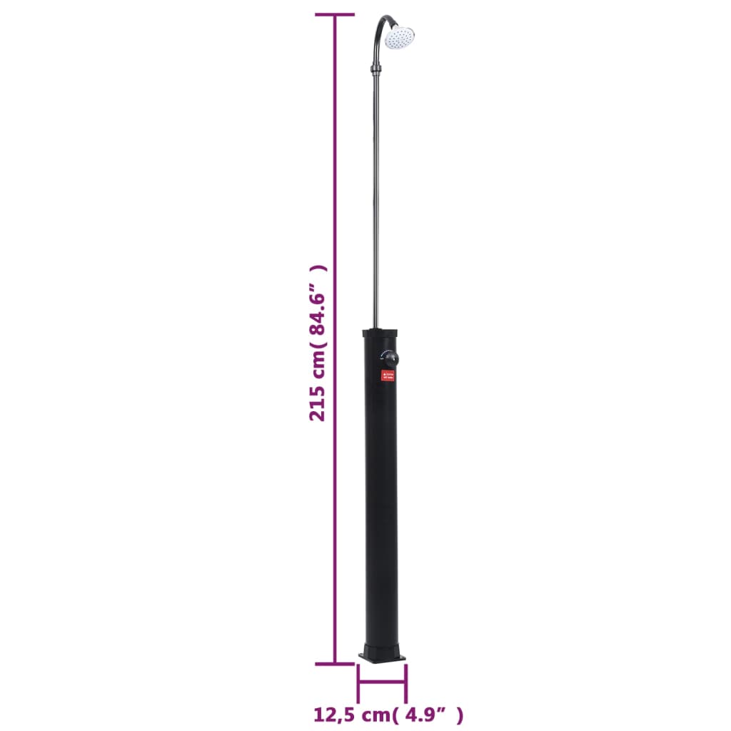 Buitendouche solar 8 L 215 cm zwart - AllerleiShop