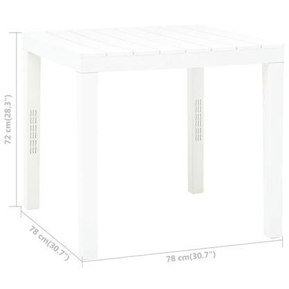 Tuintafel 78x78x72 cm kunststof wit - AllerleiShop