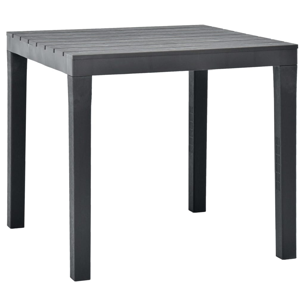 Tuintafel 78x78x72 cm kunststof antraciet - AllerleiShop