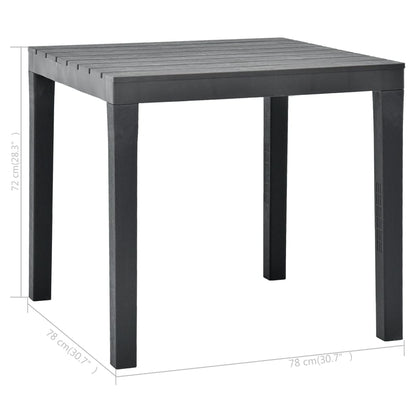 Tuintafel 78x78x72 cm kunststof antraciet - AllerleiShop