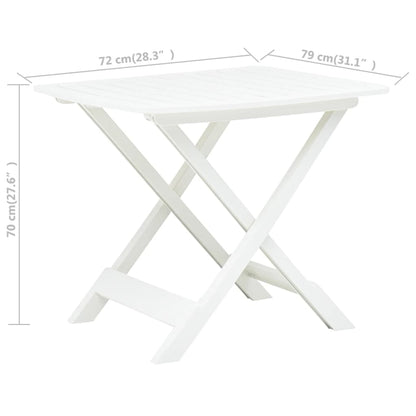 Tuintafel inklapbaar 79x72x70 cm kunststof wit - AllerleiShop