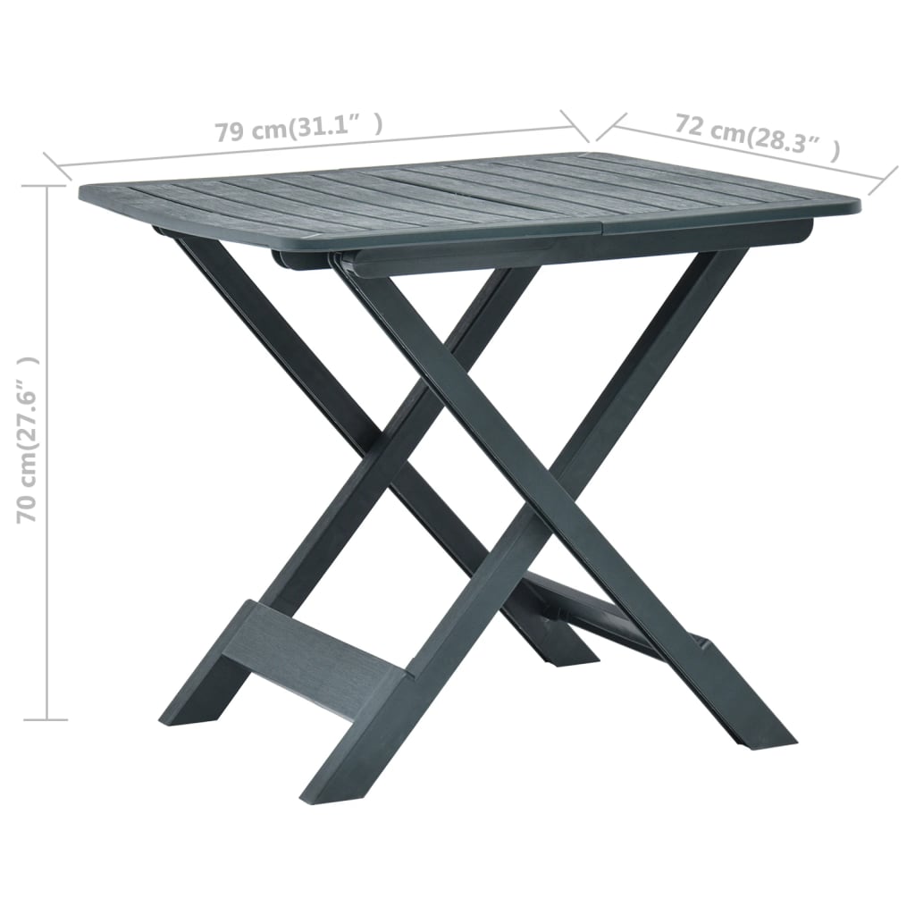 Tuintafel inklapbaar 79x72x70 cm kunststof groen - AllerleiShop