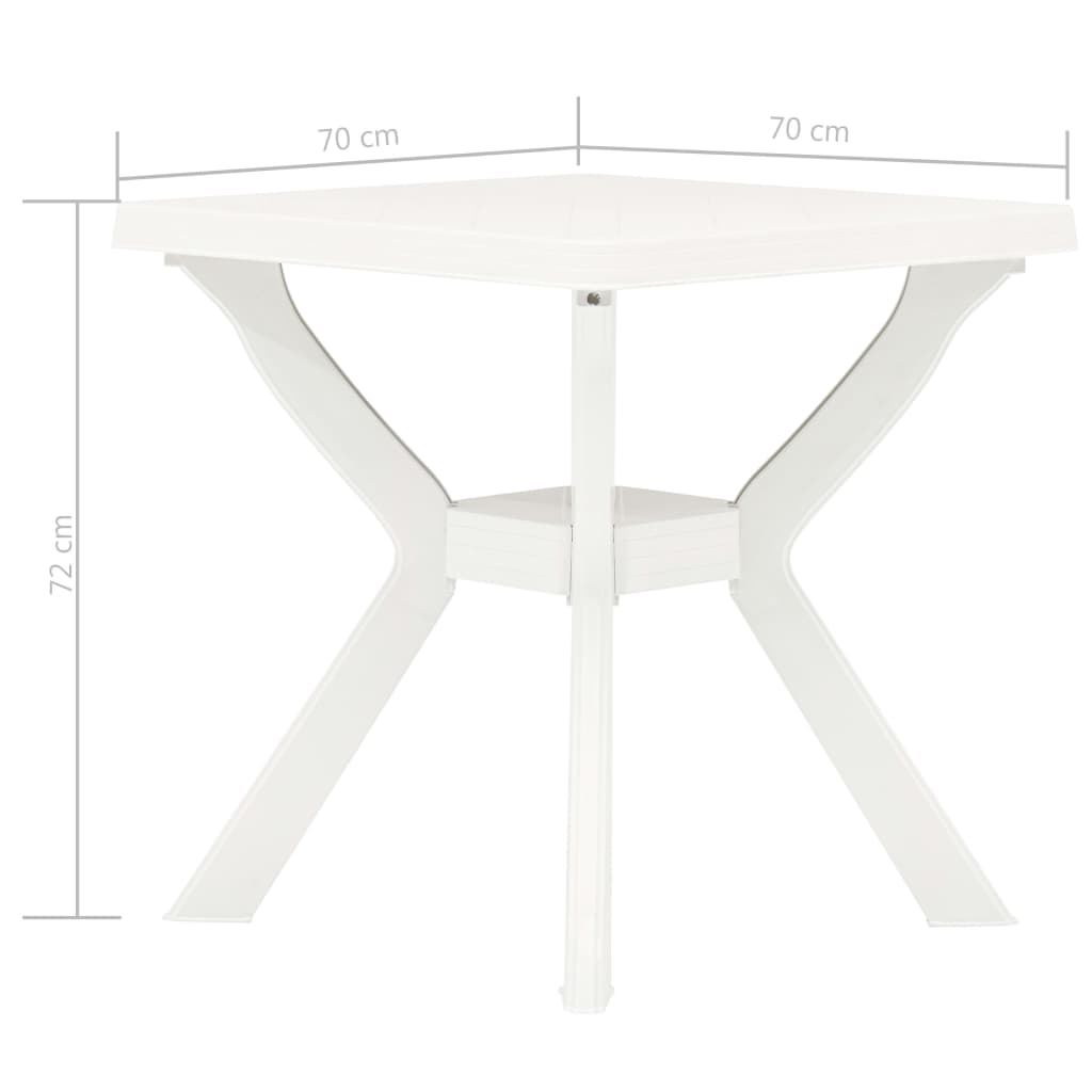 Bistrotafel 70x70x72 cm kunststof wit - AllerleiShop