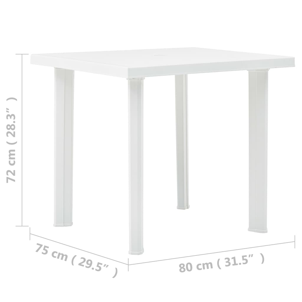 Tuintafel 80x75x72 cm kunststof wit - AllerleiShop