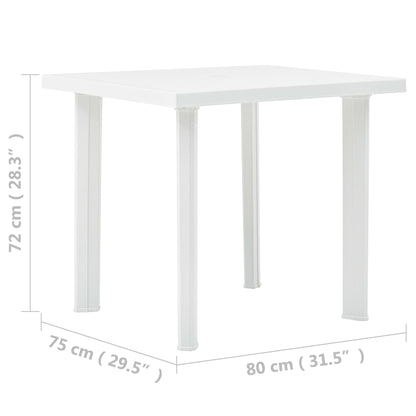 Tuintafel 80x75x72 cm kunststof wit - AllerleiShop