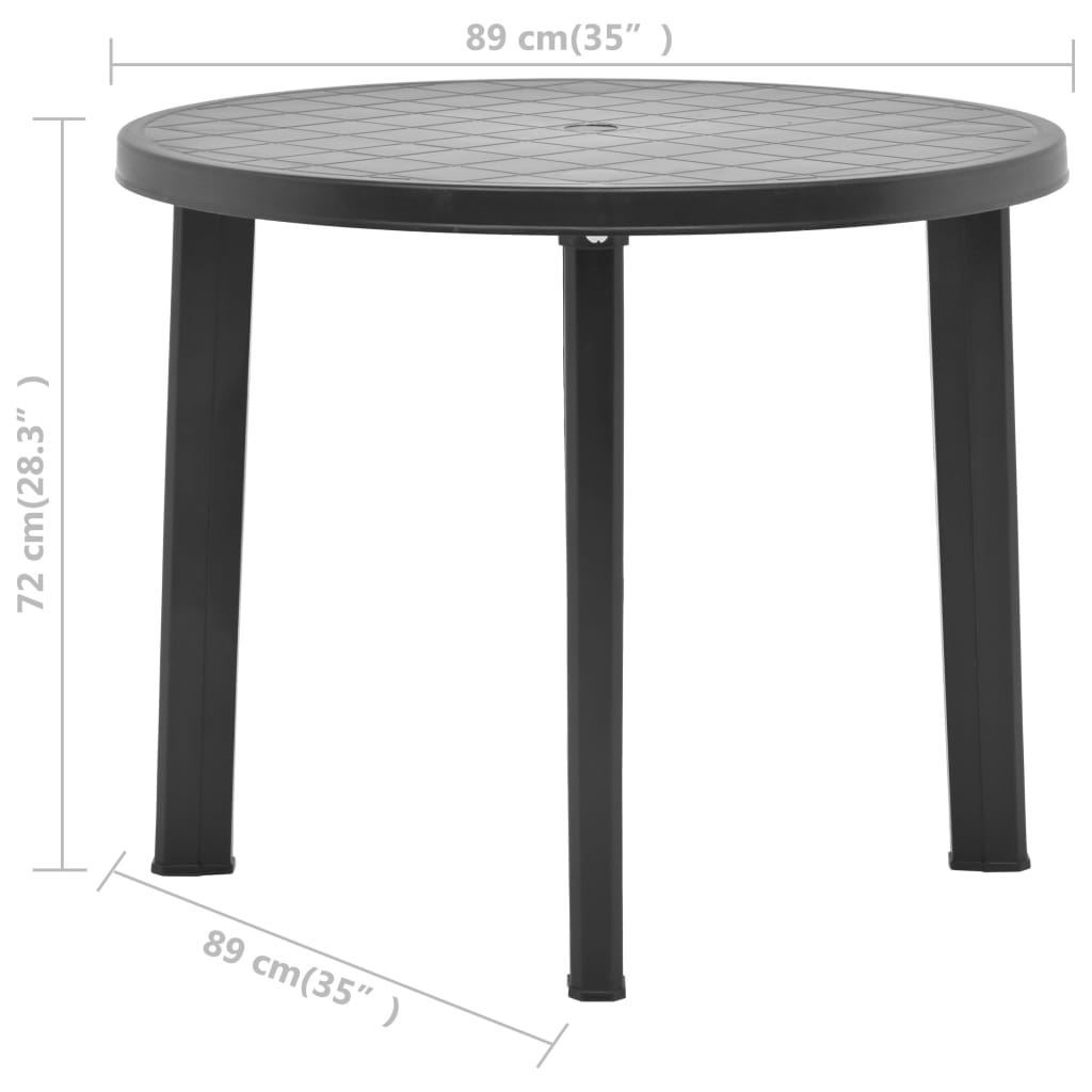 Tuintafel 89 cm kunststof antraciet - AllerleiShop