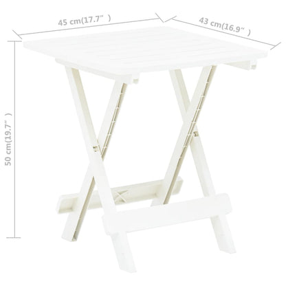 Tuintafel inklapbaar 45x43x50 cm kunststof wit - AllerleiShop