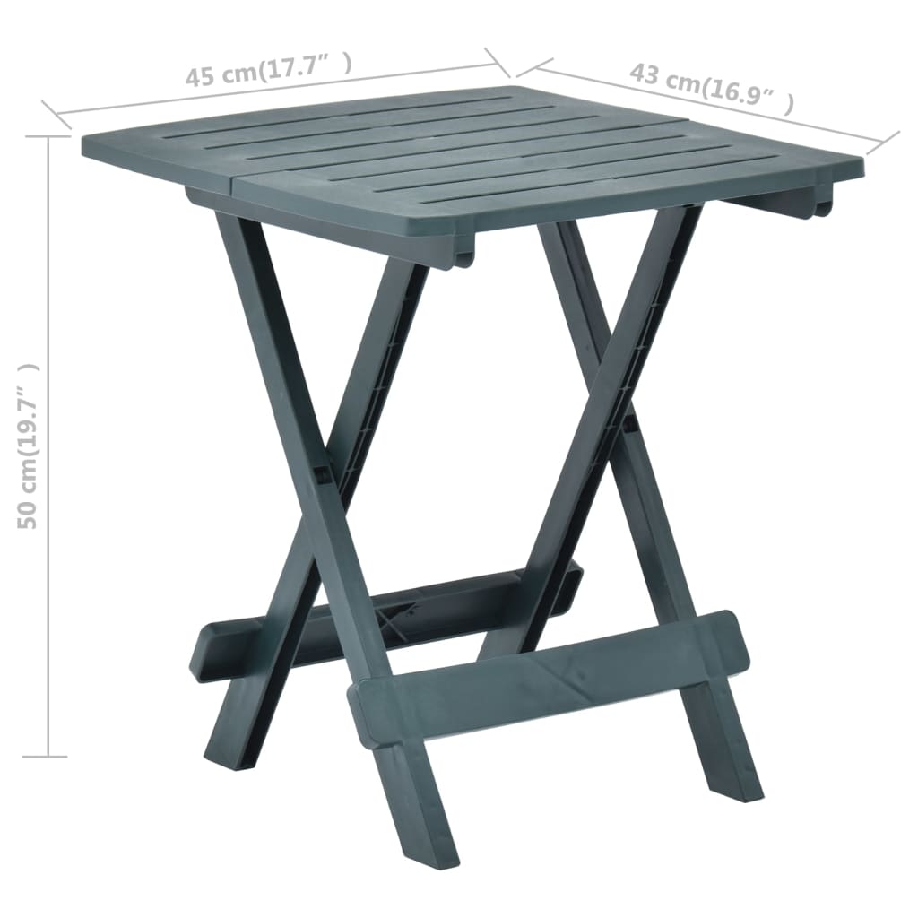 Tuintafel inklapbaar 45x43x50 cm kunststof groen - AllerleiShop