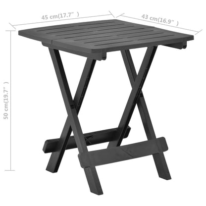 Tuintafel inklapbaar 45x43x50 cm kunststof antraciet - AllerleiShop