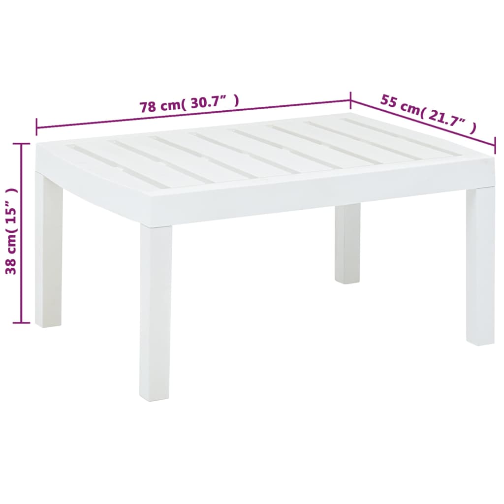 Tuintafel 78x55x38 cm kunststof wit - AllerleiShop