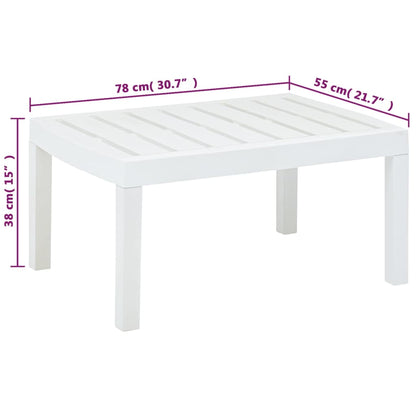 Tuintafel 78x55x38 cm kunststof wit - AllerleiShop