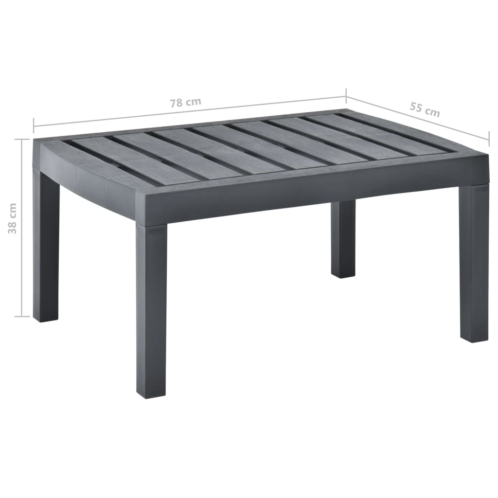 Tuintafel 78x55x38 cm kunststof antracietkleurig - AllerleiShop