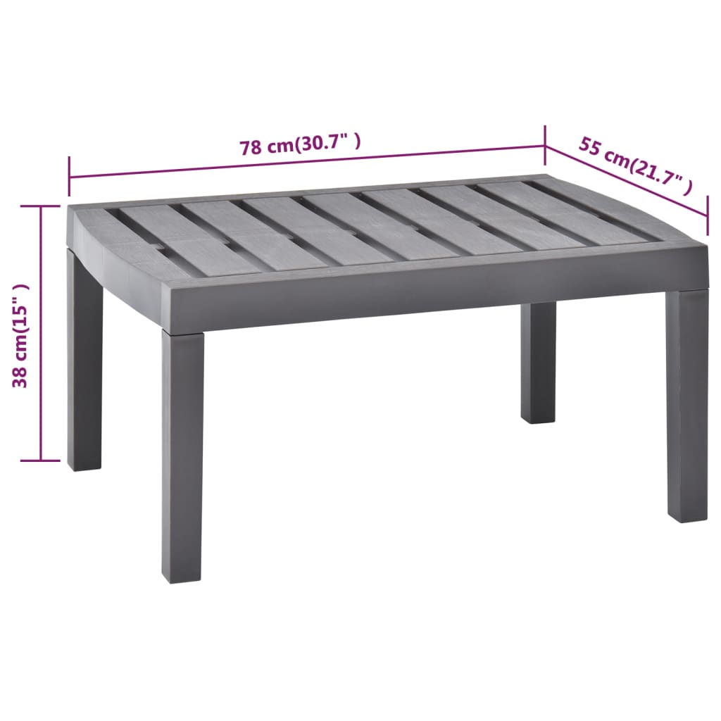 Tuintafel 78x55x38 cm kunststof mokkakleurig - AllerleiShop