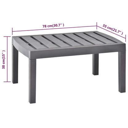 Tuintafel 78x55x38 cm kunststof mokkakleurig - AllerleiShop