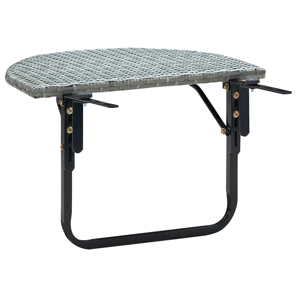 Balkontafel 60x60x40 cm poly rattan grijs - AllerleiShop