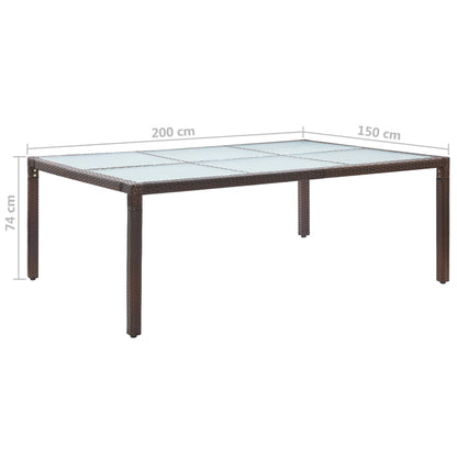 Tuintafel 200x150x74 cm poly rattan bruin - AllerleiShop