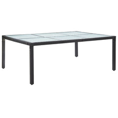 Tuintafel 200x150x74 cm poly rattan zwart