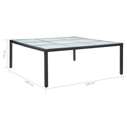 Tuintafel 200x200x74 cm poly rattan zwart - AllerleiShop