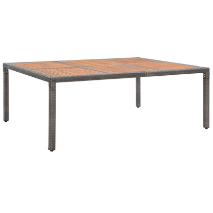 Tuintafel 200x150x74 cm poly rattan en massief acaciahout grijs - AllerleiShop