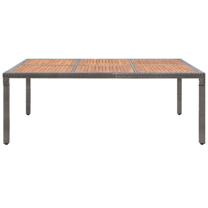 Tuintafel 200x150x74 cm poly rattan en massief acaciahout grijs - AllerleiShop