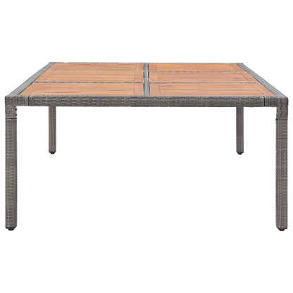 Tuintafel 200x150x74 cm poly rattan en massief acaciahout grijs - AllerleiShop