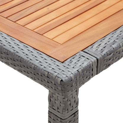 Tuintafel 200x150x74 cm poly rattan en massief acaciahout grijs - AllerleiShop