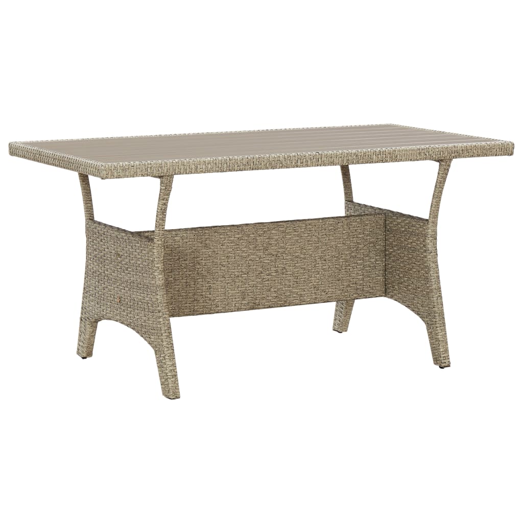 Tuintafel 130x70x66 cm poly rattan grijs - AllerleiShop