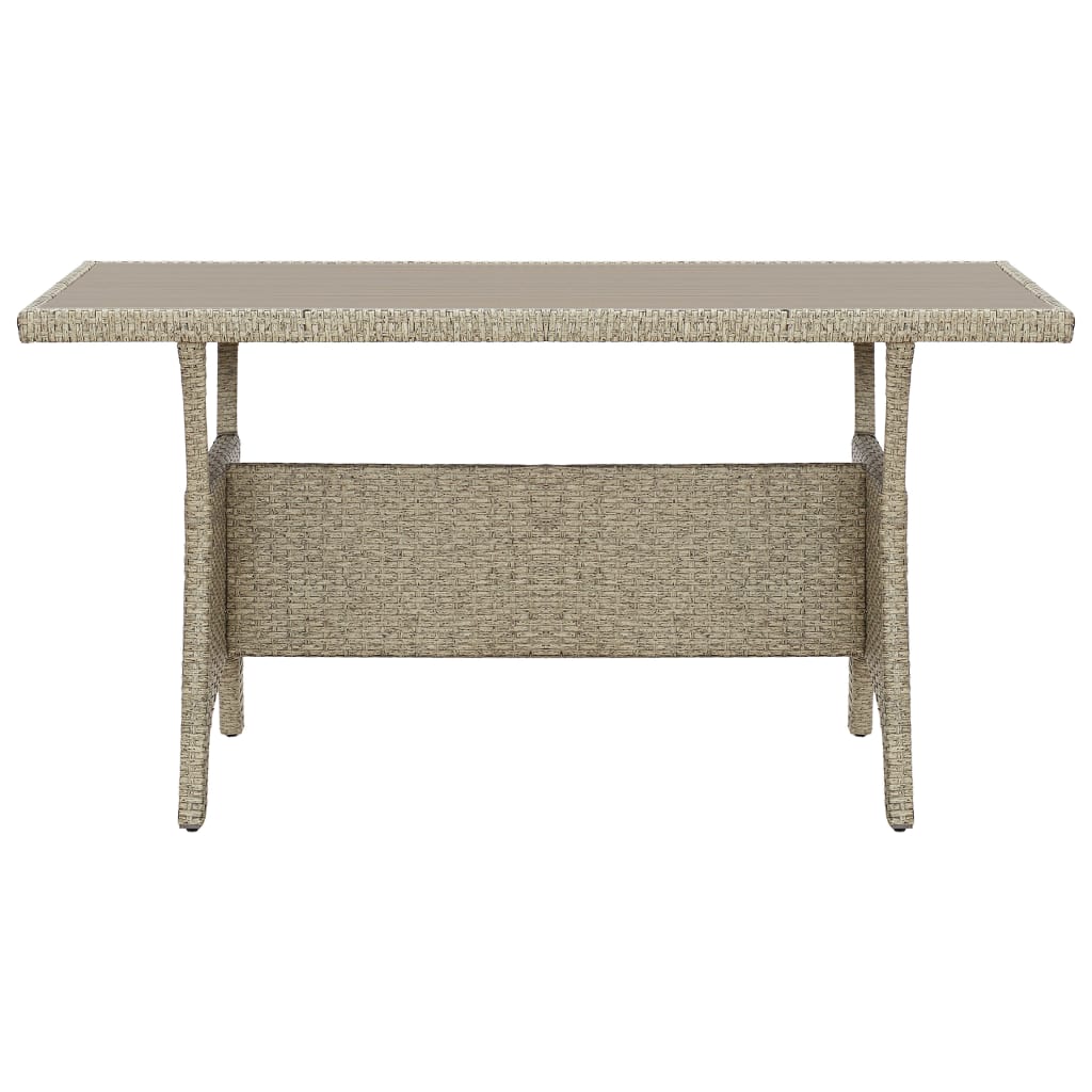 Tuintafel 130x70x66 cm poly rattan grijs - AllerleiShop