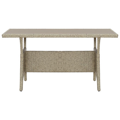 Tuintafel 130x70x66 cm poly rattan grijs - AllerleiShop