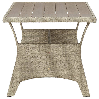 Tuintafel 130x70x66 cm poly rattan grijs - AllerleiShop