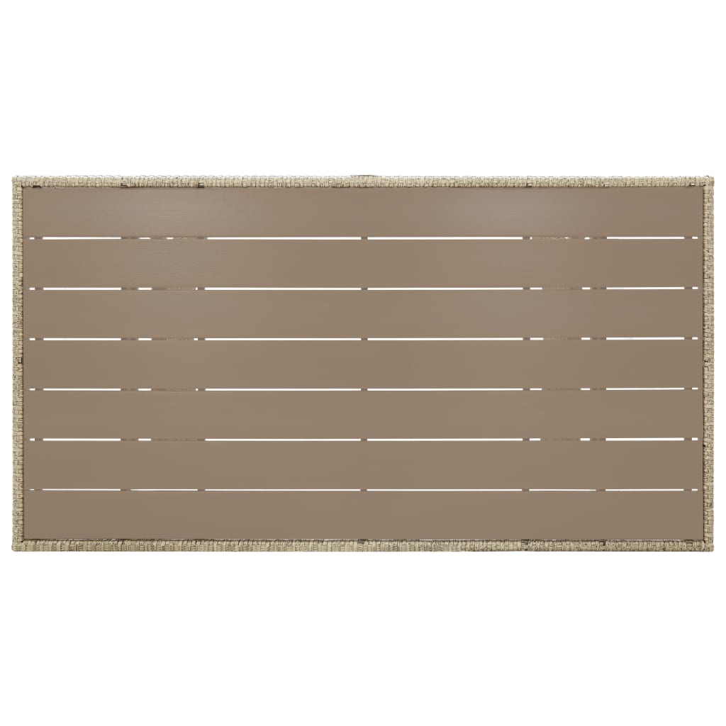 Tuintafel 130x70x66 cm poly rattan grijs - AllerleiShop