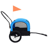 Fietstrailer en hondenwagen 2-in-1 blauw en zwart - AllerleiShop