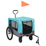 Fietstrailer en hondenwagen 2-in-1 blauw en grijs