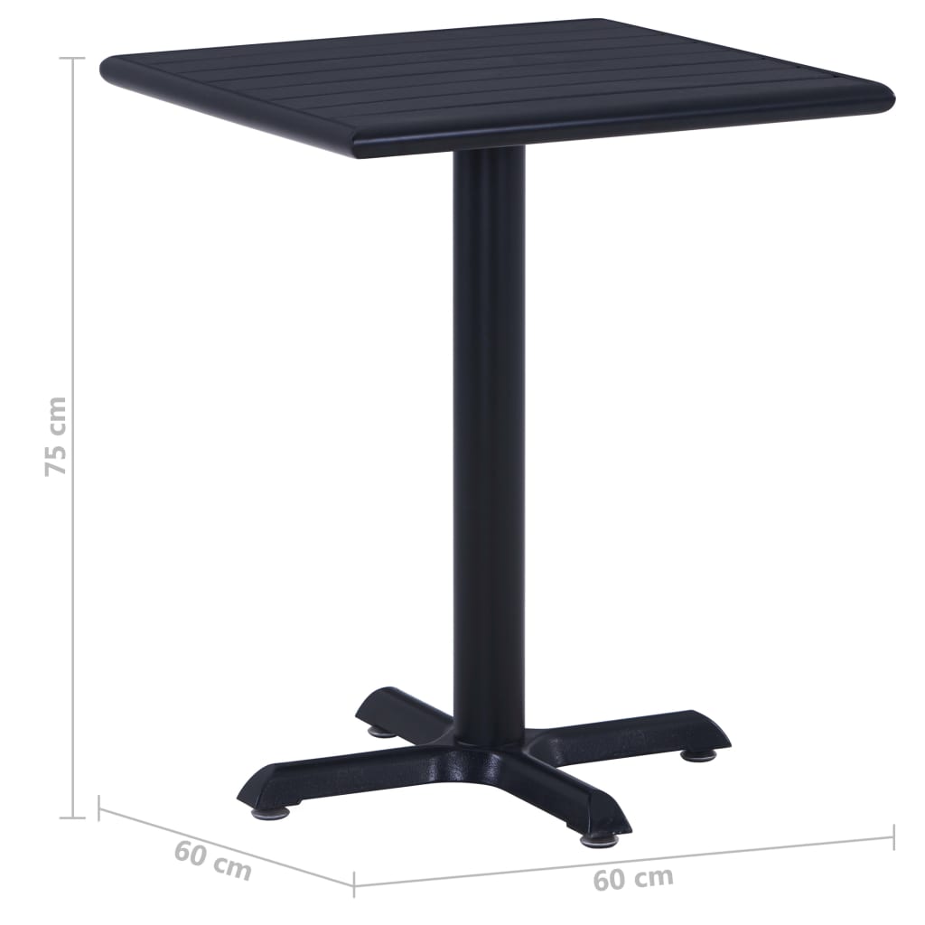 Tuintafel 60x60x75 cm zwart - AllerleiShop