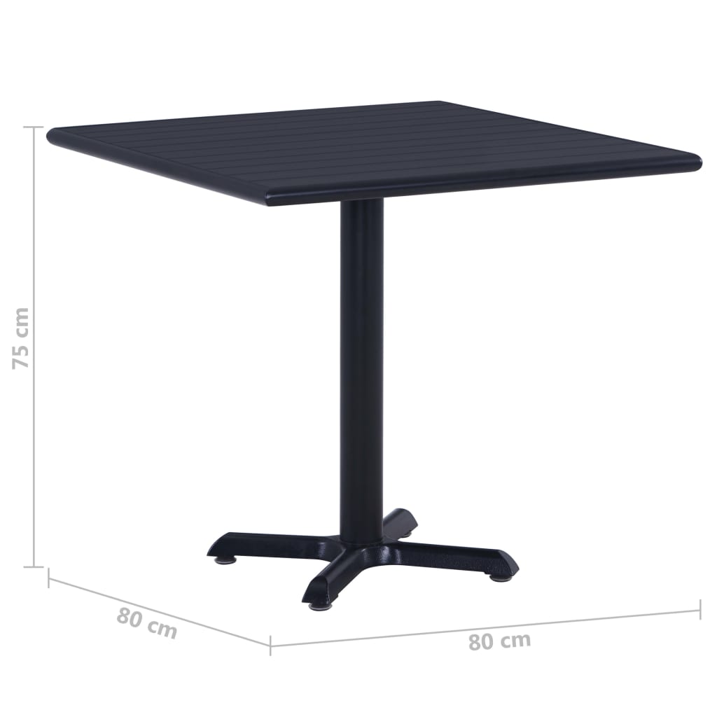 Tuintafel 80x80x75 cm zwart - AllerleiShop