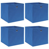 Opbergboxen 4 st 32x32x32 cm stof blauw