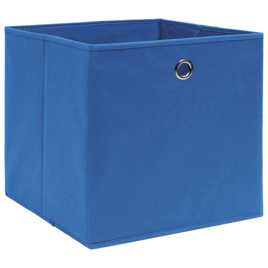 Opbergboxen 4 st 32x32x32 cm stof blauw