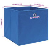 Opbergboxen 4 st 32x32x32 cm stof blauw