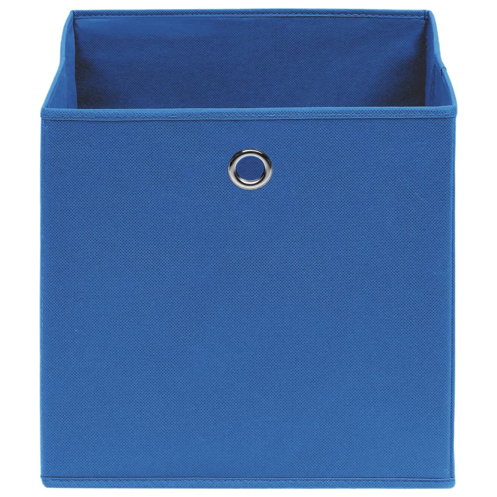 Opbergboxen 10 st 32x32x32 cm stof blauw